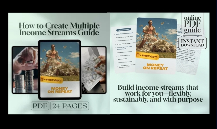 Money on Repeat | How to Create Multiple Income Streams Guide Passive Income, Side Hustles